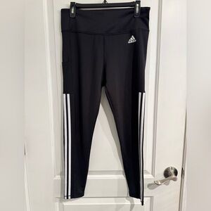 Adidas Women’s Black and White Striped Leggings